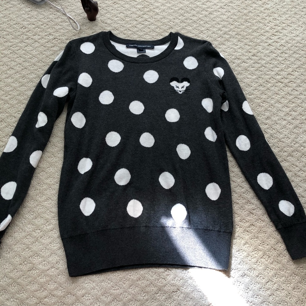 French Connection large polka dot sweater
